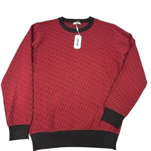 Coofandy Red and Black Men's Sweater Large Micro Knit Acrylic Blend NWT